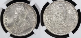 BRITISH INDIA: George V, 1910-1936, AR rupee, 1914(c), KM-524, scarce date in mint state, NGC graded MS62.
 Estimate: USD 75 - 100