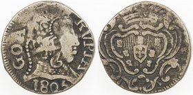 PORTUGUESE INDIA: GOA: João VI, Regent, 1799-1816, AR rupia (10.76g), 1805, KM-205, Vaz-M1.96, F-VF, ex Paul Stevens Collection. 
 Estimate: USD 100 ...