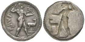 Magna Graecia Stater, Kaulonia, circa 520 BC, AG 8.30g Ref : Kraay/Hirmer 259, HN III 2035, Noe 2 k (this coin), SNG ANS 141 Provenance : LHS 100, 23-...