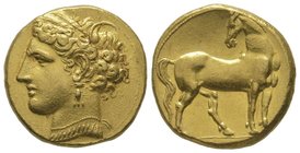 Tridrachm, Carthage, 270-264 BC, AU 12,46 g. Ref : Jenkins & Lewis Group IX 399 Cleaned. Extremely fine
Estimation: 15000-18000 EUR