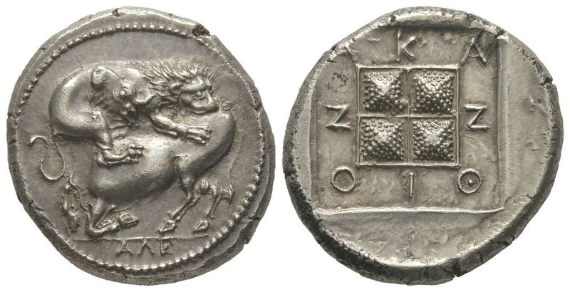 Tetradrachm, Akanthos, 430-390 BC, AG 14.25 g, Ref : Pozzi - Provenance : Palomb...