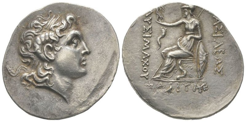 Thracia Lysimachus, 306-281 BC Tetradrachm, 180-150 BC, AG 16.81 g. Ref : H. B. ...