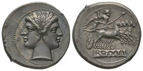 Anonymous, Didrachm or Quadrigatus, Rome, 225-212 BC, AG 6,78 g. Ref : Cr. 28/3, Syd. 64, BMCRR 78, RSC 23. Provenance : Triton X, 9-10/01/2007, lot 5...