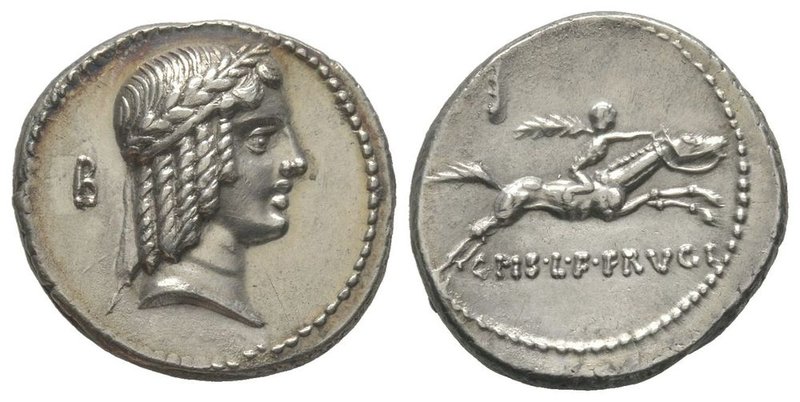 C. Calpurnius L. f. Frugi, Denarius, Rome, 67 BC, AG 4,00 g. Ref : Cr. 408 Prove...