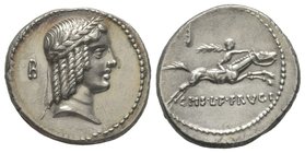 C. Calpurnius L. f. Frugi, Denarius, Rome, 67 BC, AG 4,00 g. Ref : Cr. 408 Provenance : Nomisma 34, 28-29/04/2007, lot 135. Almost uncirculated
Estim...