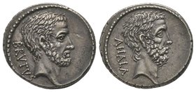M. Junius Brutus, Denarius, Rome, 63 BC, AG 4,01 g. Ref : Cr. 433/2, BMCRR Rome 3864, RSC 30 Provenance : Collections of M Stepath, NAC 40, 04/12/1996...