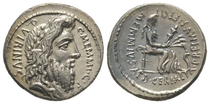 C Memmius CF, Denarius, Rome, 67 BC, AG 3,80 g. Ref : Cr 427/2. RSC 9. Provenanc...