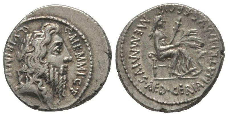 C. Memmius C. f. Denarius, Rome, 56 BC, AG 3,98 g. Ref : Cr.. 427/2 Very Fine
E...