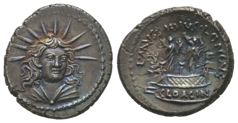 L. Mvssidivs Longvs, Denarius, Rome, 42 BC, AG 3,80 g. Ref : Cr. 494/43a, RSC 7 ...