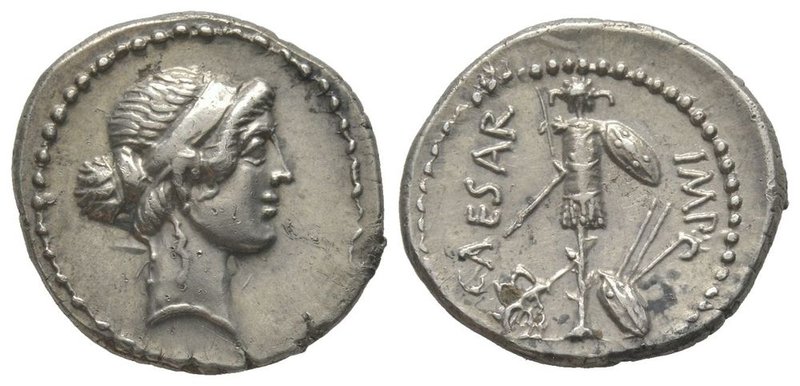 Julius Caesar, Denarius, mint moving with Octavian, Italy or Cisalpine Gaul, 44 ...
