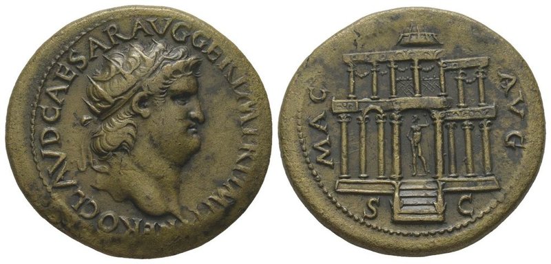 Dupondius, Lyon, 64, AE 12,81 g. Ref : RIC 173, 373. C. 127. BN II, 122, 56. Pro...