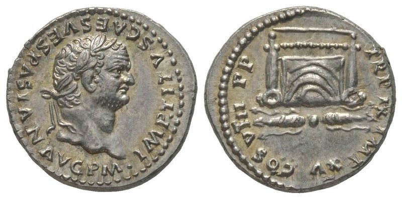 Titus, 79-81. Denarius, Rome, 80, AG 3,54 g. Ref : BMC 51. BN 43. C. 316. RIC 23...