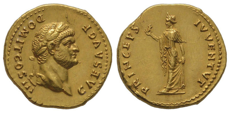 Domitian as Caesar (70-81) Aureus, Rome, 74, AU 7.24 g. Obverse : CAES AVG F Rev...