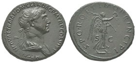 Trajan (98-117) As, Rome, 114, Copper, 10.13 g. Ref : BMC 1002 var. C. 434. Hill 630. RIC 594. Provenance : LHS 100, 23/04/2007, lot 480. Extremely fi...