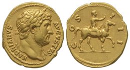 Hadrianus (117-138) Aureus, Rome, 125-128, AU 7,23 grs. Ref : Cal. 1216. knocks on the edge, extremely fine.
Estimation: 5500-6000 EUR
