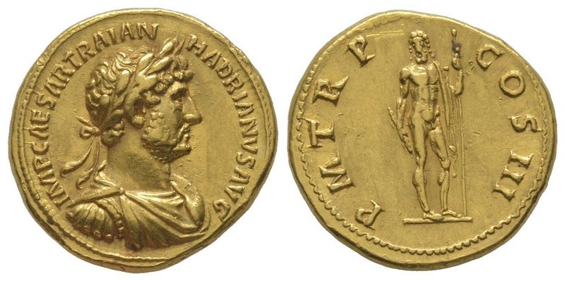 Aureus, 119-122, Rome, AU 7,27 g. Ref : Cal. 1301. Provenance : Vinchon 17/11/ 1...