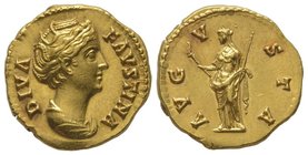 Faustina Senior (138-141) Aureus, Rome, 146-161, AU 7,50 g. Ref : Cal 1763a var., RIC III 356, C 95 Provenance : Triton X, 9-10/01/2007, lot 639. LEU ...