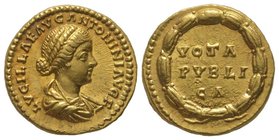 Lucilla (164-183) Aureus, Rome, 164, AU 7,29g. Ref : Cal 2219, Cohen 97, RIC 792 Provenance : NGSA 4, 11/12/2006, lot 184, Monnaies et Médailles 37, l...