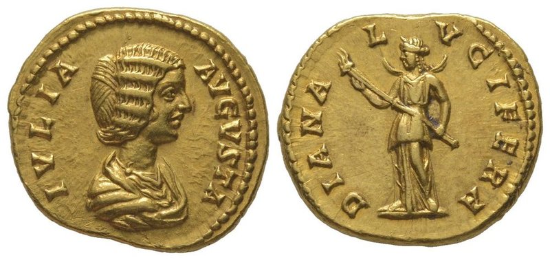 Julia Domna (193-217) Aureus, Rome, 196-211, AU 7,21 grs. Ref : Cal. 2609. Prove...