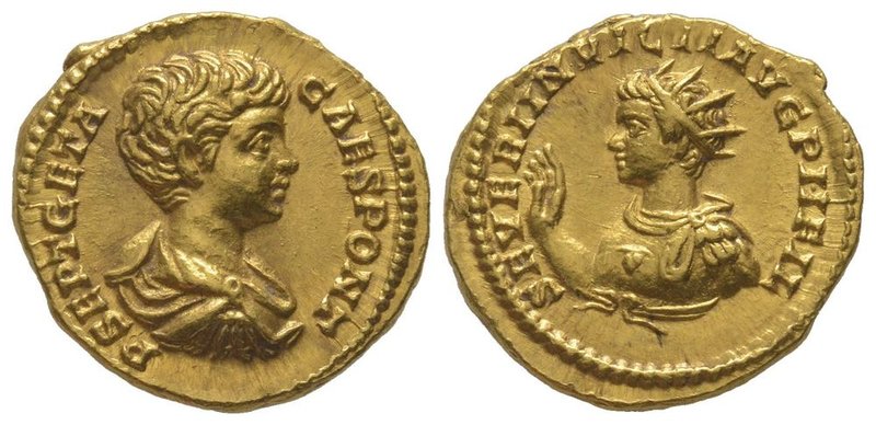 Geta (198-209) Aureus, Rome, 200, AU 7,25g. Ref : Cal 2930, C. 1; RIC 21; BMC 24...