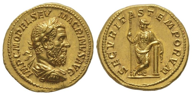 Macrinus (217-218) Aureus, Rome, 218, AU 7.23 g, Obverse : IMP C M OPEL SEV MACR...