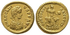Arcadius (395-408) Solidus, Constantinople, AU 4,44 grs. Ref : RIC. IX 67, Depeyrot 46/3. Extremely fine
Estimation: 1100-1500 EUR