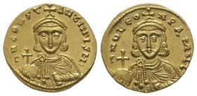 Leo III and Constantine (720-741) Solidus, AU 4,44 g. Ref : Sear 1504. Doc 5. Provenance : Tkalec, 26/10/2007, Lot 255. Extremely Fine.
Estimation: 5...