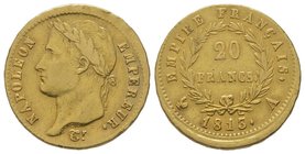 Napoléon I, 1804-1815. 20 Francs, 1813 A, Paris, AU 6,45 g. Provenance : Rauch, A80, 01/06/2007, lot 99 Extremely fine
Estimation: 1500-2000 EUR