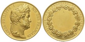 Louis Philippe 1830-1848. Gold medal 1839, AU 129,5 g. 51 mm, by DEPAULIS . F Ref : Collignon - Hairlines, if not almost uncirculated.
Estimation: 35...
