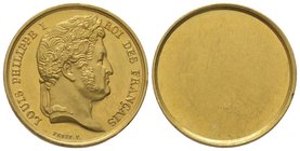 Gold medal uniface, ND, AU 15,98 g. 27 mm, by PETIT L. Hairlines and knocks if not Extremely fine
Estimation: 300-400 EUR