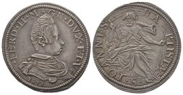 Florence Ferdinando II 1621-1670 Testone, 1621, AG 8,92 g. Ref : CNI 2/8 , RM 7 Provenance : Nomisma 38, 21-22/04/2009, lot 619. Extremely fine
Estim...