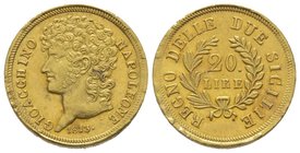 Joachim Murat (Gioacchino Napoleone), 1808-1815. 20 Lire 1813, Naples, AU 6,41 g. Ref : Fr.860, De Mey 1103, Gad. 13 Provenance : NGSA 4, 11/12/2006, ...