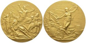 Portugal Gold medal, 1914, for the centenary of the Peninsular War, AU 230 g. 70 mm Ref : - Provenance : NGSA Vente 4, 11 & 12 décembre 2006 Uncircula...