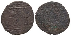 Miliaresion, Bronze 1,00 g. The type imitates the miliaresia of Basil II, DOC 17 and 18. Provenance : Stack’s (pre-Feb 2011), Moneta Imperii Romani By...