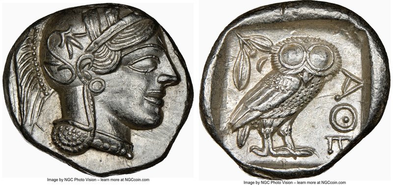 ATTICA. Athens. Ca. 440-404 BC. AR tetradrachm (26mm, 17.20 gm, 1h). NGC Choice ...
