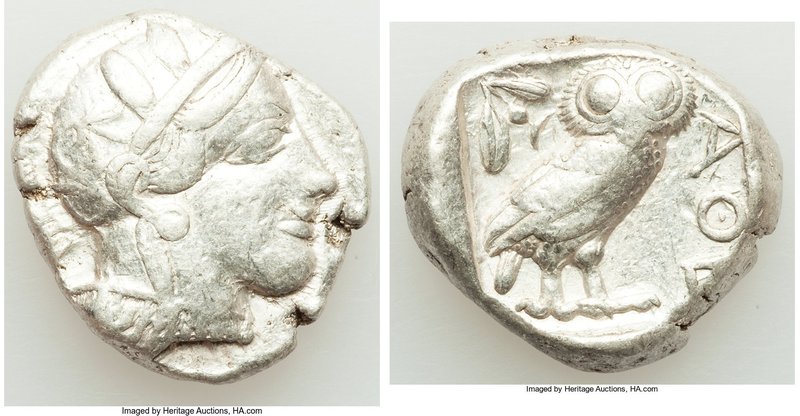 ATTICA. Athens. Ca. 440-404 BC. AR tetradrachm (24mm, 17.17 gm, 3h). VF. Mid-mas...