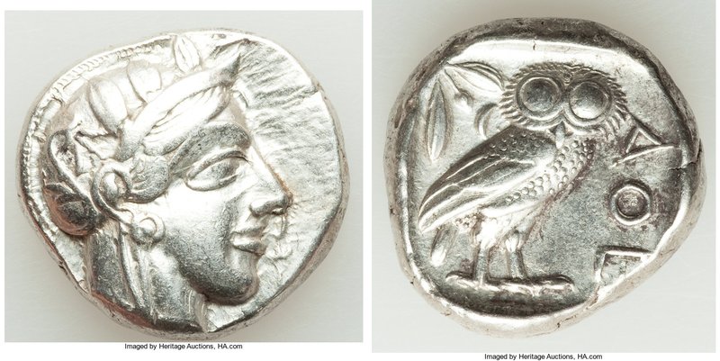 ATTICA. Athens. Ca. 440-404 BC. AR tetradrachm (24mm, 17.14 gm, 8h). VF. Mid-mas...