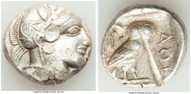 ATTICA. Athens. Ca. 440-404 BC. AR tetradrachm (25mm, 17.18 gm, 1h). VF, test cu...