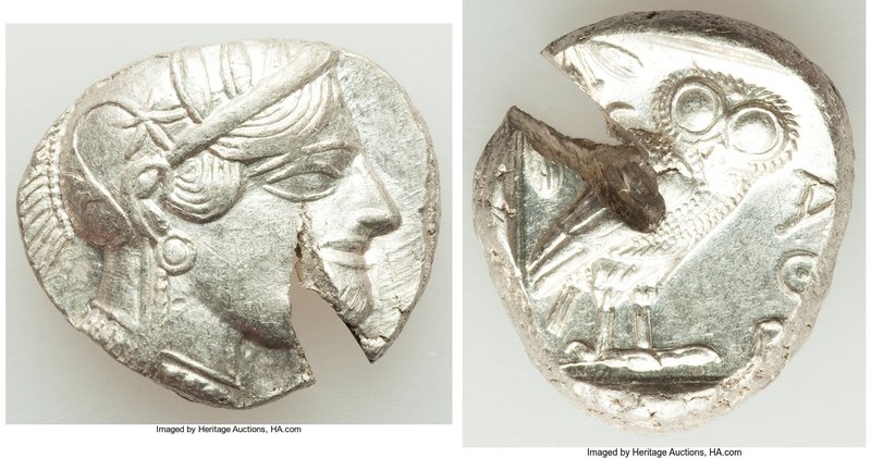 ATTICA. Athens. Ca. 440-404 BC. AR tetradrachm (25mm, 17.13 gm, 8h). AU, test cu...