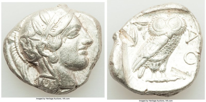 ATTICA. Athens. Ca. 440-404 BC. AR tetradrachm (25mm, 17.16 gm, 1h). VF, test cu...