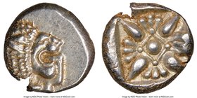 IONIA. Miletus. Ca. late 6th-5th centuries BC. AR obol (10mm, 1.25 gm). NGC MS 4/5 - 5/5. Milesian standard. Forepart of roaring lion left, head rever...