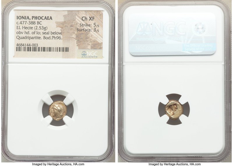 IONIA. Phocaea. Ca. 477-388 BC. EL sixth-stater or hecte (10mm, 2.53 gm). NGC Ch...