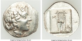LYCIAN LEAGUE. Masicytes. Ca. 48-20 BC. AR hemidrachm (15mm, 1.66 gm, 11h). Choice VF. Series 1. Laureate head of Apollo right; Λ-Y below / M-A, citha...
