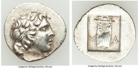 LYCIAN LEAGUE. Masicytes. Ca. 48-20 BC. AR hemidrachm (16mm, 1.86 gm, 1h). Choice VF. Series 1. Laureate head of Apollo right; Λ-Y below / M-A, cithar...