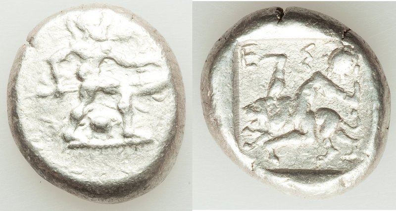 PAMPHYLIA. Aspendus. Ca. mid-5th century BC. AR stater (21mm, 10.93 gm, 2h). Fin...