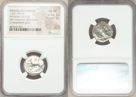 CILICIA. Celenderis. Ca. 425-350 BC. AR stater (19mm, 10.72 gm, 8h). NGC Choice XF 3/5 - 5/5. Persic standard, ca. 425-400 BC. Youthful nude male ride...