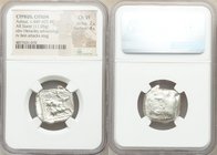 CYPRUS. Citium. Azbaal (ca. 449-425 BC). AR stater (22mm, 11.05 gm). NGC Choice VF 2/5 - 4/5. Heracles in fighting stance right, nude but for lion ski...