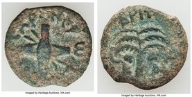 JUDAEA. Roman Procurators. Antonius Felix (AD 52-59). AE prutah (17mm, 2.80 gm, 4h). Fine. Jerusalem, dated Regnal Year 14 of Claudius, Nero and Brita...