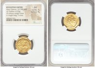 Maurice Tiberius (AD 582-602). AV light-weight solidus of 23 siliquae (21mm, 4.29 gm, 6h). NGC AU 4/5 - 4/5. Constantinople, 10th officina, AD 583/4-6...