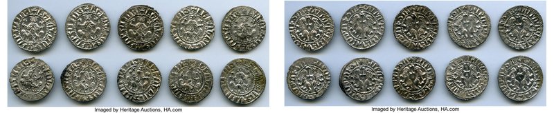 Cilician Armenia. Levon I 10-Piece Lot of Uncertified Trams ND (1198-1219) XF, 2...